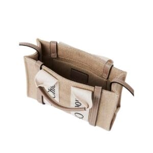 CHLOE MINI WOODY TOTE BAG MUSK GREY
