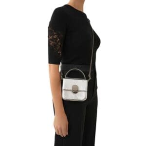 CHLOE PENELOPE MICRO FLAP BAG SILVER