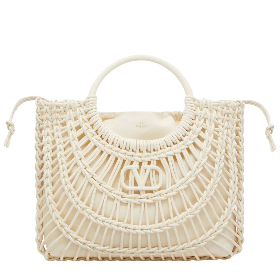VALENTINO GARAVANI ALLKNOTS WOVEN LEATHER SHOPPER 1 VALENTINO GARAVANI ALLKNOTS WOVEN LEATHER SHOPPER