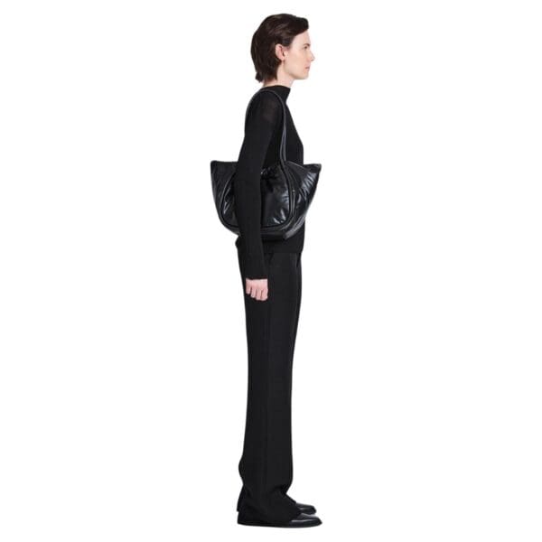 PROENZA LARGE RUCHED TOTE IN PUFFY NAPPA BLACK