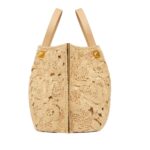 VALENTINO GARAVANI MEDIUM SHOPPING BAG IN LACE-EFFECT RAFFIA