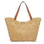VALENTINO GARAVANI ROCKSTUD WOVEN RAFFIA SHOPPING BAG