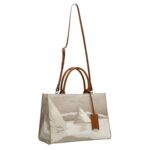 SANTONI BEIGE FABRIC MEDIUM TOTE BAG