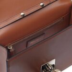 SANTONI BROWN LEATHER CROSSBODY BAG