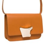 SANTONI BROWN LEATHER CROSSBODY BAG