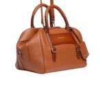 SANTONI BROWN LEATHER HANDBAG