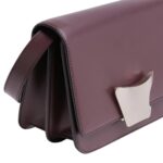 SANTONI BURGUNDY LEATHER CROSSBODY BAG