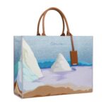 SANTONI LIGHT BLUE FABRIC SHOPPER