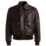 BALLY BOMBER JACKET IN BROWN LEATHER