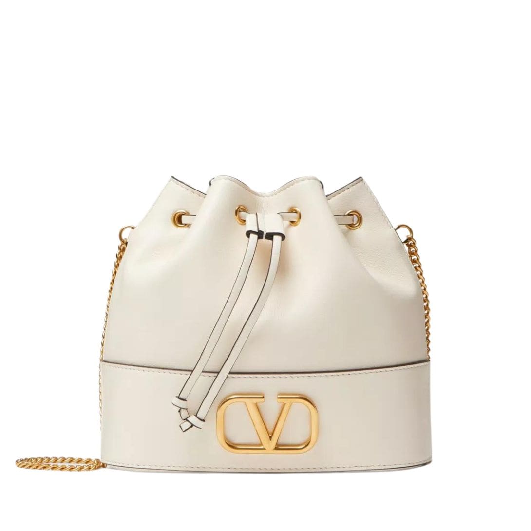 VALENTINO GARAVANI MINI BUCKET BAG IN NAPPA WITH VLOGO SIGNATURE CHAIN