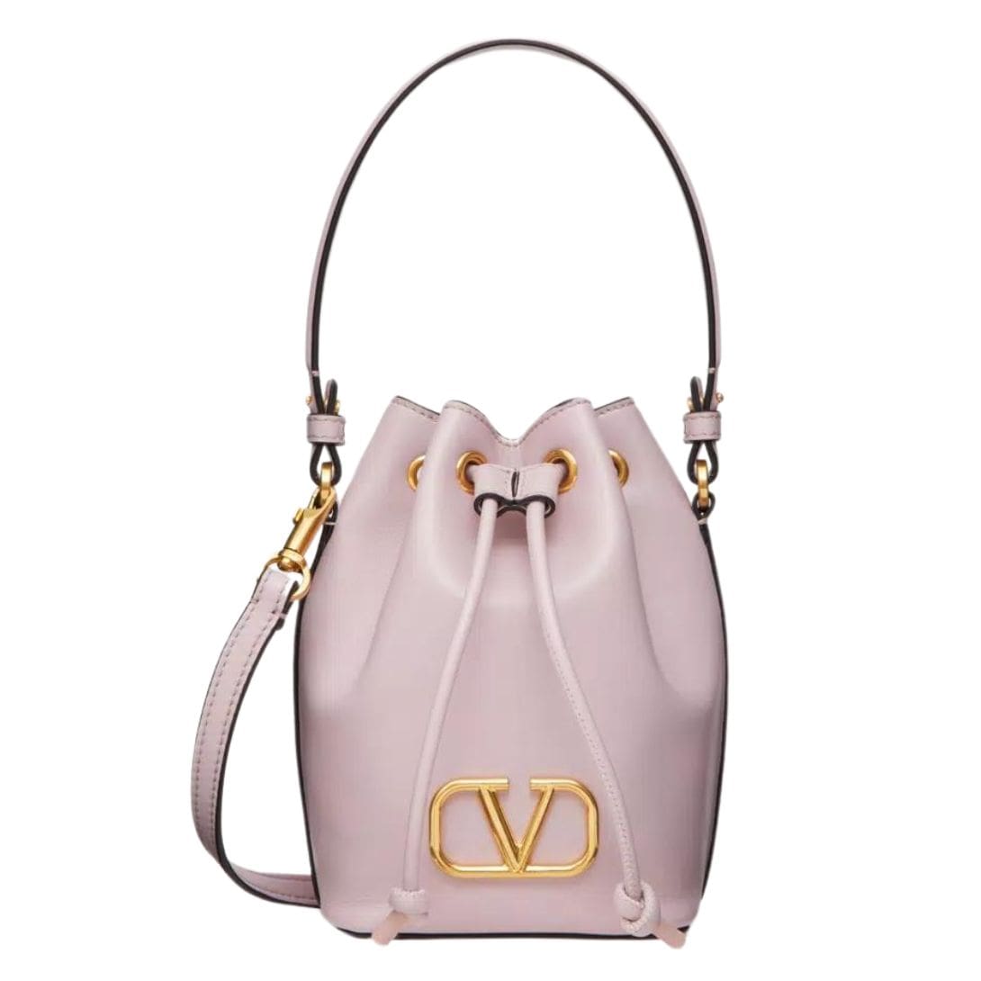 VALENTINO GARAVANI MINI VLOGO SIGNATURE BUCKET BAG IN NAPPA LEATHER