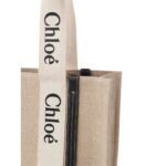 CHLOE MEDIUM WOODY TOTE BAG WHITE AND BLUE