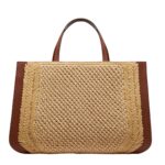 VALENTINO GARAVANI VLOGO SIGNATURE RAFFIA HANDBAG