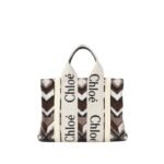 CHLOE SMALL WOODY TOTE BAG BROWN MULTICOLOUR