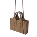 CHLOE MINI WOODY TOTE BAG ARMY GREEN