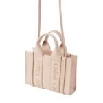CHLOE MINI WOODY TOTE BAG CEMENT PINK
