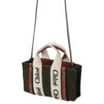 CHLOE MINI WOODY TOTE BAG ELEPHANT GREY