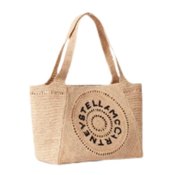 STELLA MCCARTNEY LOGO RAFFIA MEDIUM TOTE BAG - Image 3