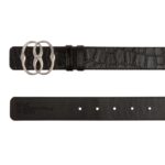 BALLY ICONIC 35MM BELT IN BLACK LEATHER