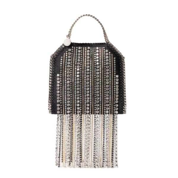 STELLA MCCARTNEY CRYSTAL FRINGE FALABELLA TINY TOTE BAG