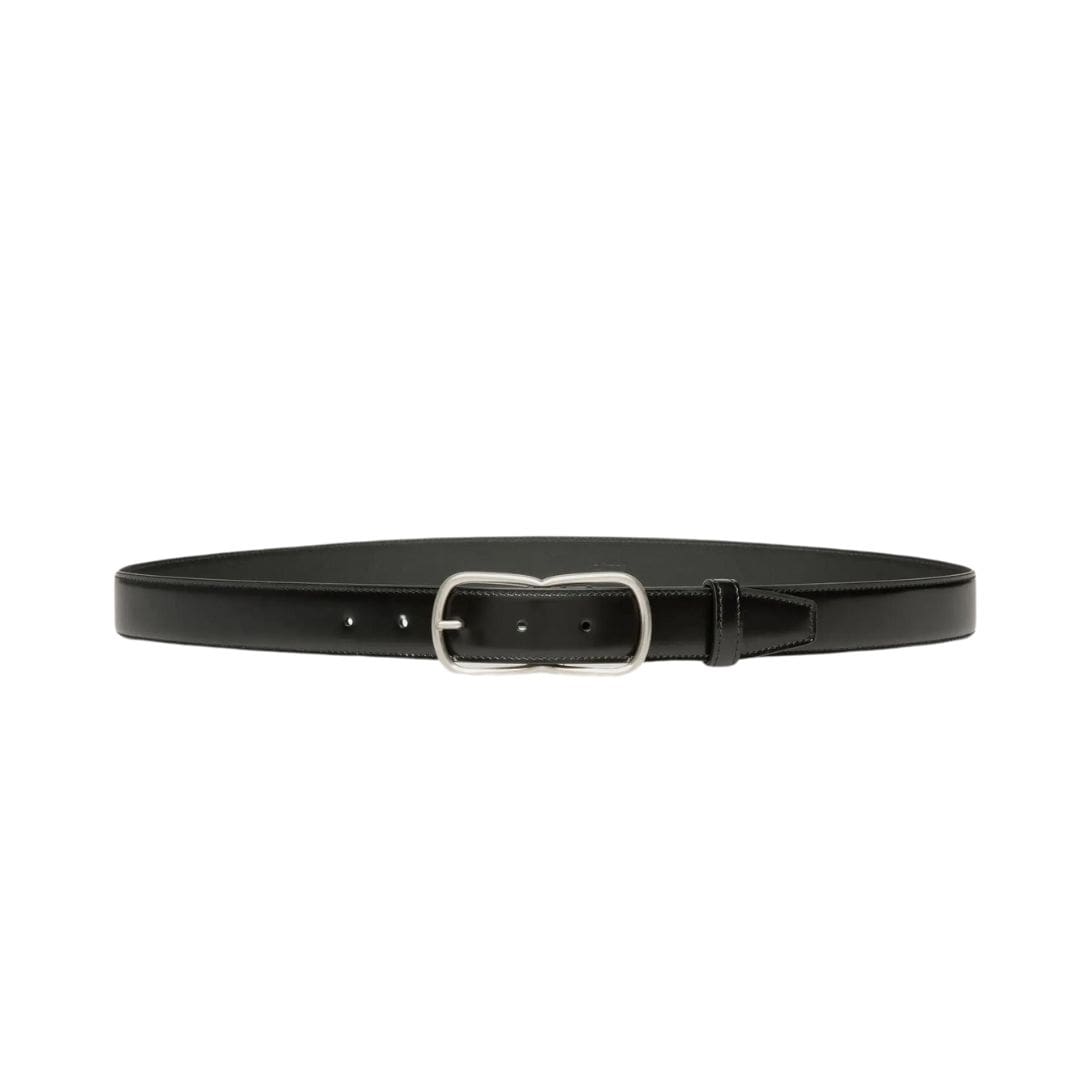 BALLY LOTO 30MM BELT IN BLACK BRUSHED LEATHER