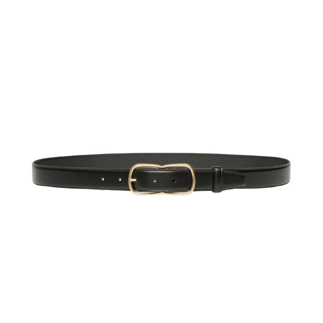 BALLY LOTO 30MM BELT IN BLACK LEATHER