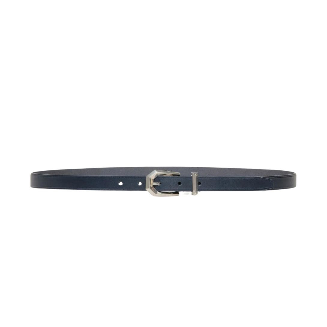 BALLY PRISMA 20MM BELT IN NAVY BLUE LEATHER