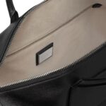 SANTONI BLACK LEATHER WEEKEND BAG