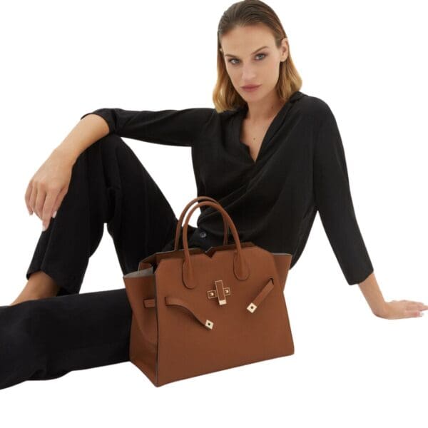 VALEXTRA MILANO TWO HANDLES MEDIUM BAG