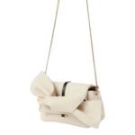 CHLOE LACEY SMALL CROSSBODY BAG WITH CHAIN MISTY IVORY