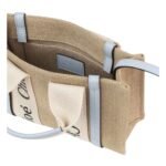 CHLOE MINI WOODY TOTE BAG WHITE AND BLUE