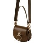 CHLOE SMALL TESS BAG IN SHINY & SUEDE LEATHER DARK KHAKI