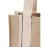 CHLOE WOODY TOTE BAG IN LINEN WILD GREY