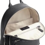 SANTONI BLACK TUMBLED LEATHER BACKPACK