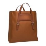SANTONI BROWN LEATHER LAPTOP BAG