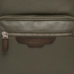 SANTONI GREEN TUMBLED LEATHER BACKPACK