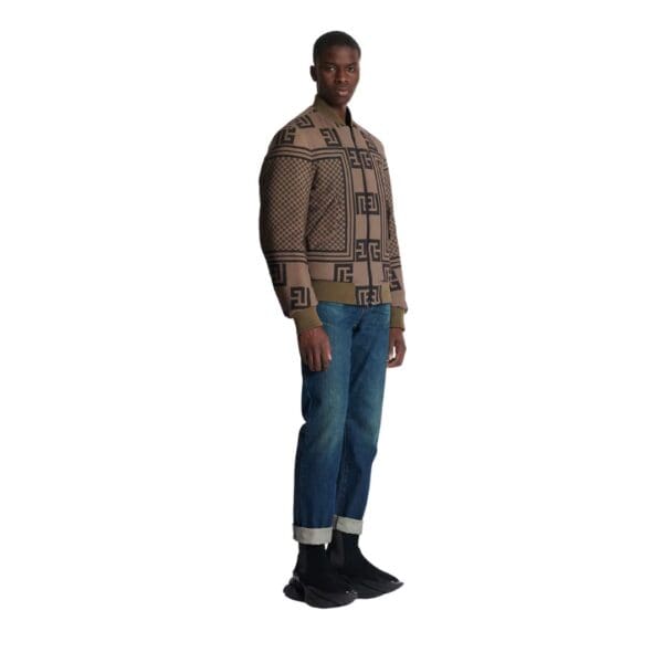 BALMAIN REVERSTIBLE MINI MONOGRAM BOMBER JACKET