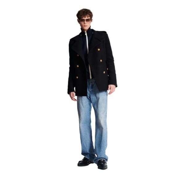 BALMAIN SHORT MILITARY STYLE COAT