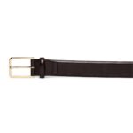 SANTONI MEN’S POLISHED BROWN LEATHER ADJUSTABLE BELT
