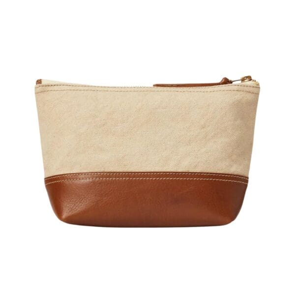 RALPH LAUREN LEATHER-TRIM CANVAS POUCH