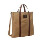 RALPH LAUREN LEATHER-TRIM CANVAS TOTE