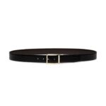 SANTONI REVERSIBLE AND ADJUSTABLE BLACK AND BROWN LEATHER BELT