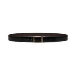 SANTONI REVERSIBLE AND ADJUSTABLE SMOOTH BLACK AND TUMBLED BROWN LEATHER BELT
