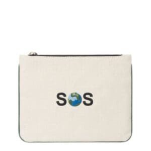 STELLA MCCARTNEY SOS EMBROIDERED ZIP CARDHOLDER