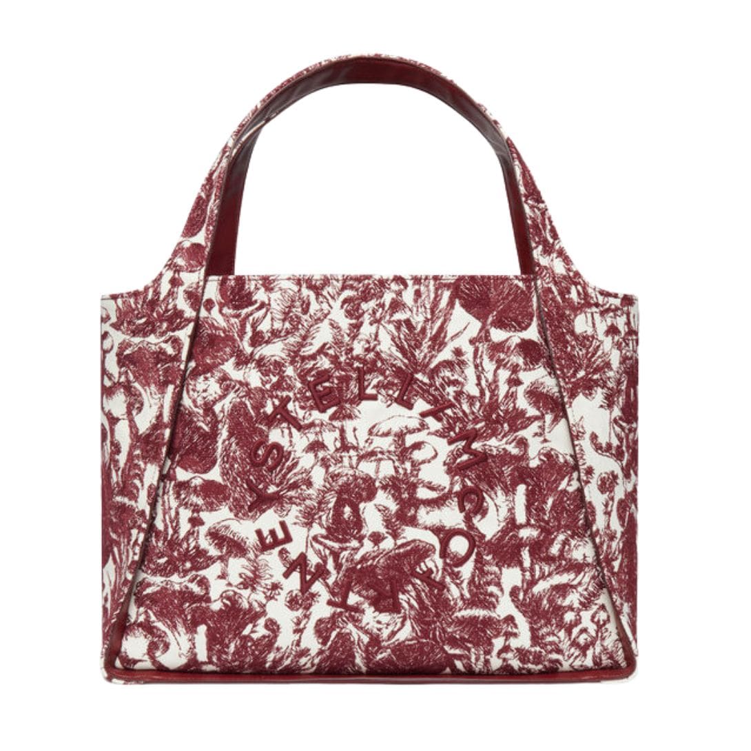 STELLA MCCARTNEY LOGO FUNGI FOREST TOILE DE JOUY TOTE BAG