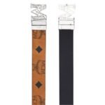 MCM CLAUS LAUREL M REVERSIBLE BELT 1.75” IN MAXI VISETOS COGNAC