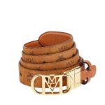 MCM MODE TRAVIA REVERSIBLE BELT 1” IN EMBOSSED LEATHER COGNAC