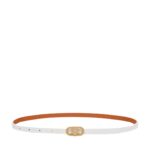 MCM DIAMOND BUCKLE BELT IN SPANISH CALF LEATHER WHITE