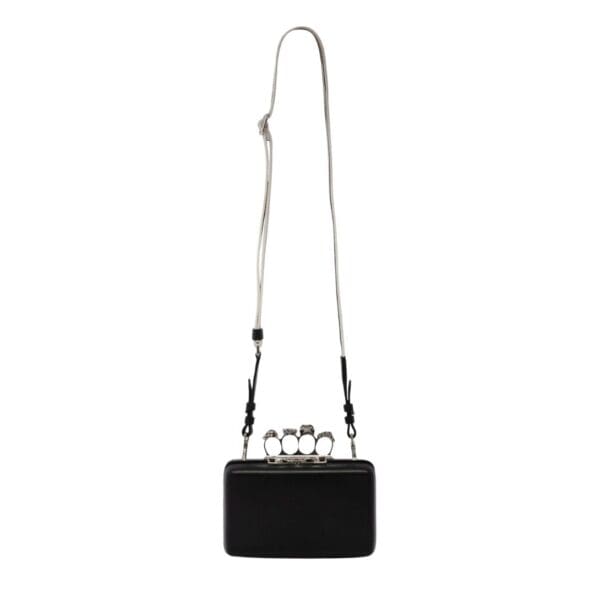 ALEXANDER MCQUEEN MANS THE KNUCKLE TWISTED CLUTCH IN BLACK