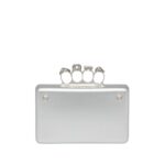 ALEXANDER MCQUEEN MANS THE KNUCKLE TWISTED CLUTCH IN SILVER
